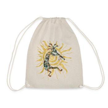 Kokopelli Musican Plays For The Sun 1 - Drawstring Bag - nature - Front