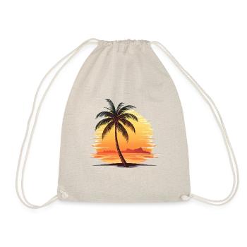 Wunderschöne Palme am Strand mit Sonnenuntergang - Turnbeutel - Natur - Vorne