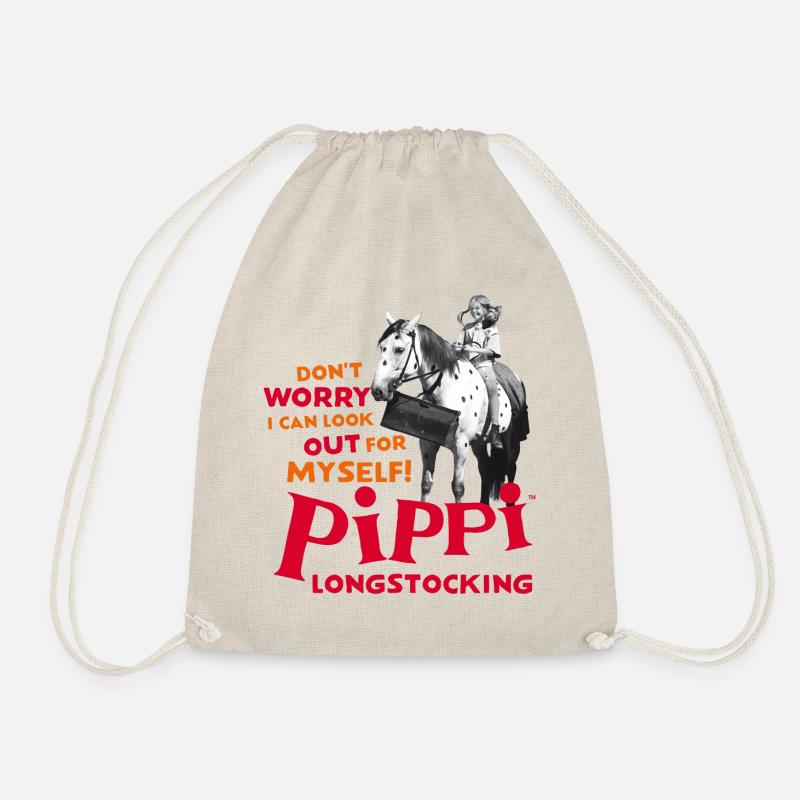 Pippi Langstrumpf Don't Worry Mit Kleiner Onkel - Turnbeutel - Natur