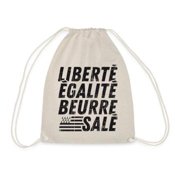 Liberté Égalité Beurre Salé Humour Breton Cadeau  - Sac de sport léger - nature - Devant