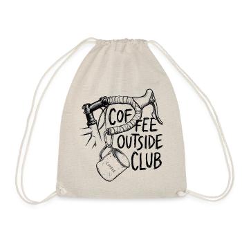 Coffee Outside Club Fahrradtasse Illustration - Turnbeutel - Natur - Vorne