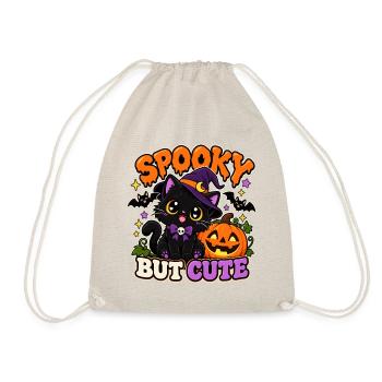 Spooky But Cute Katze Halloween Kawaii Design - Turnbeutel - Natur - Vorne
