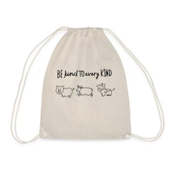 Be kind to every kind / Vegetaria / Animal welfare - Drawstring Bag - nature - Front