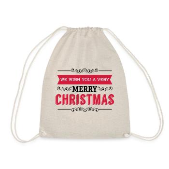 Frohe Weihnachten Weihnachtsgeschenk Santa xmas - Turnbeutel - Natur - Vorne