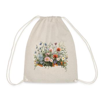 Bunte Wildblumenwiese mit Mohn und Margeriten - Turnbeutel - Natur - Vorne