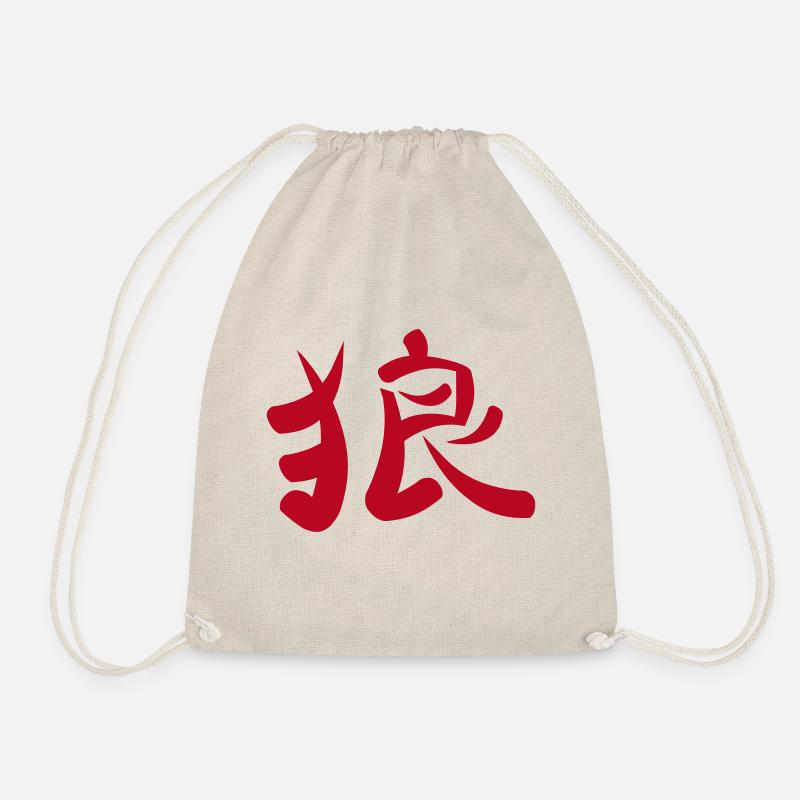 Kanji - Wolf - Turnbeutel - Natur