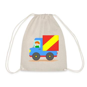 Trucks, trucks for children, boys, toddlers - Drawstring Bag - nature - Front