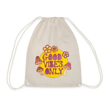 Good Vibes Only 70s Funky Groovy Flower Power 60E - Drawstring Bag - nature - Front