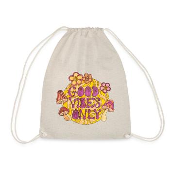 Good Vibes Only 70s Funky Groovy Flower Power 60E - Drawstring Bag - nature - Front