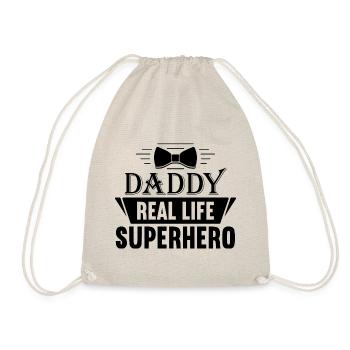 Dad a real hero in real life - Drawstring Bag - nature - Front