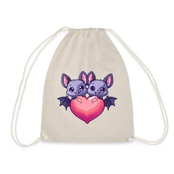 Bat Couple Love Couple In Love - Drawstring Bag - nature - Front