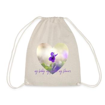 Heart Violet Purple Flower My Garden My Hobby - Drawstring Bag - nature - Front