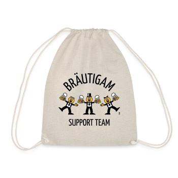 Bräutigam Support Team (JGA, Karikatur, Tanz, B) - Turnbeutel - Natur - Vorne