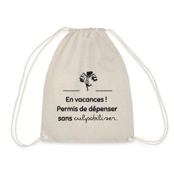 En vacances, permis de dépenser | Idée cadeau - Sac de sport léger - nature - Devant