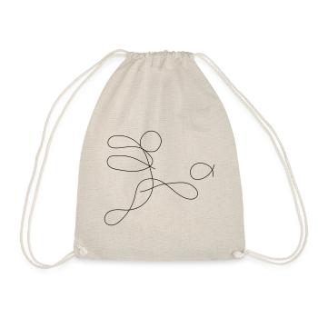 Footballer One-Line Drawing - Drawstring Bag - nature - Front