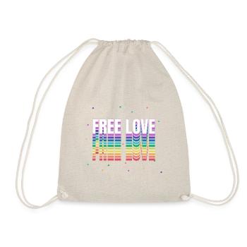 FREE LOVE Rainbow Colors - Turnbeutel - Natur - Vorne