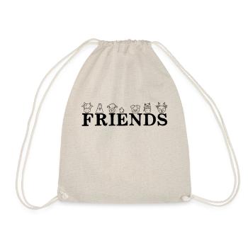 Friends Animals - animals are friends - vegan - Drawstring Bag - nature - Front