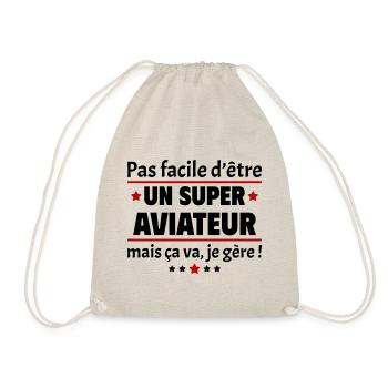 Pas facile d'être un super aviateur, aviation,noël - Sac de sport léger - nature - Devant