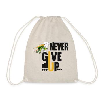 Never Give Up 🐸 Niemals aufgeben Frosch vs Storch - Turnbeutel - Natur - Vorne