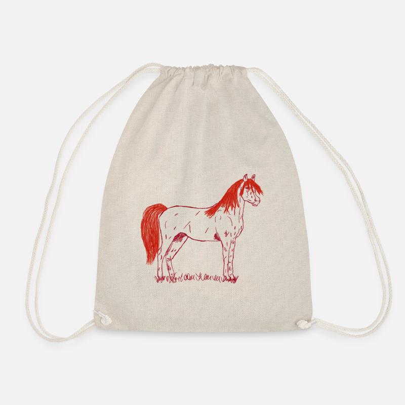 Pferde T-Shirt - Turnbeutel - Natur