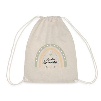 Boho Regenbogen | Schwester | Geschwisterdesign - Turnbeutel - Natur - Vorne
