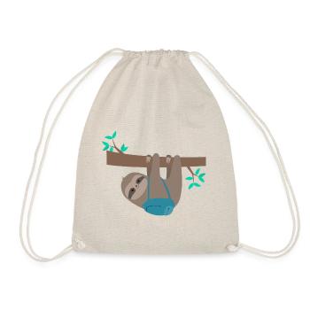 Faultier mit Rucksack - Turnbeutel - Natur - Vorne