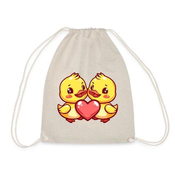 Duck Couple Love Couple In Love - Drawstring Bag - nature - Front