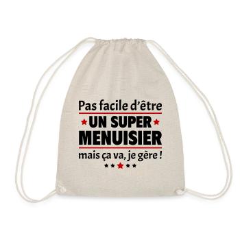Pas facile d'être un super menuisier, menuiserie - Sac de sport léger - nature - Devant