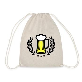 Bier Symbol Saufen - Turnbeutel - Natur - Vorne