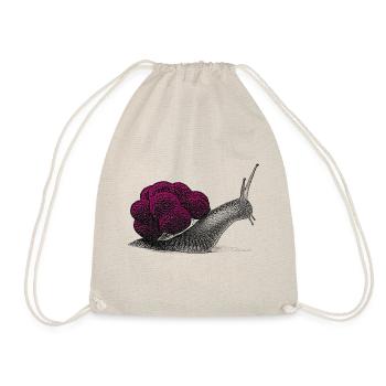 Noir-Tussi escargot avec chapeau - Sac de sport léger - nature - Devant