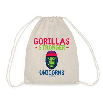 Gorilla Strong Unicorn Unicorn Gift - Drawstring Bag - nature - Front