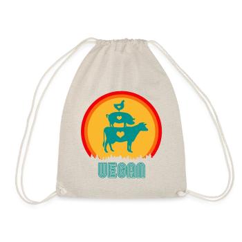 Vegan vegan vegan oldschool - Sac de sport léger - nature - Devant
