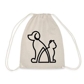 Cat and Dog gift idea/ Hund und Katze Geschenkidee - Turnbeutel - Natur - Vorne