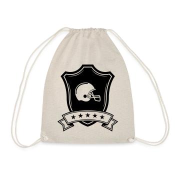Football Helmet Crest - Drawstring Bag - nature - Front