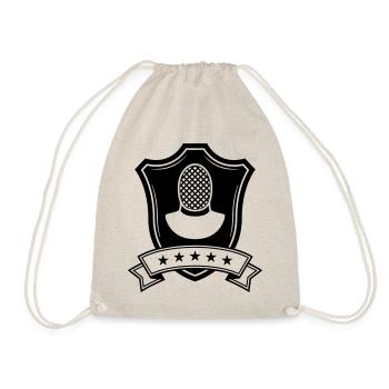 Fencing Mask Coat of Arms - Drawstring Bag - nature - Front