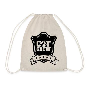 Cat Crew Crest - Drawstring Bag - nature - Front