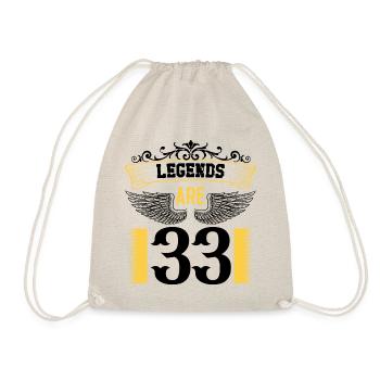 Legends are 33 years old, birthday 33 - Drawstring Bag - nature - Front