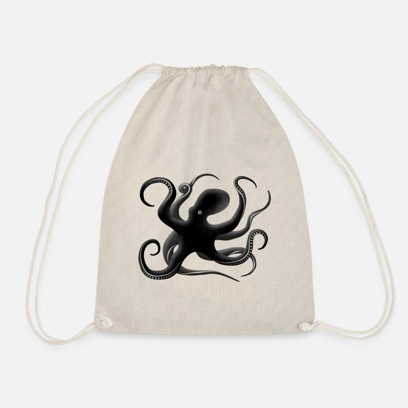 Oktopus Silhouette - Turnbeutel - Natur
