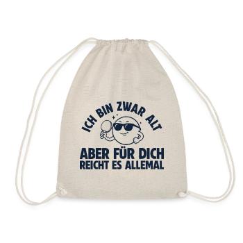 Tischtennis Bin zwar alt Retro Tischtennisspieler - Turnbeutel - Natur - Vorne