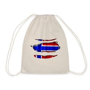 Norwegen Flagge Aufgerissen 017 - Turnbeutel - Natur - Vorne