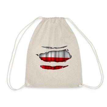 Poland flag torn 017 - Drawstring Bag - nature - Front