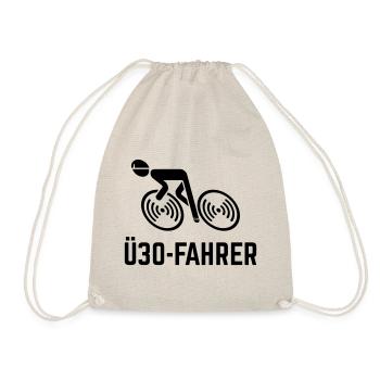 Ü30-Fahrer (Rennradfahrer / Rennrad / Fahrrad / B) - Turnbeutel - Natur - Vorne