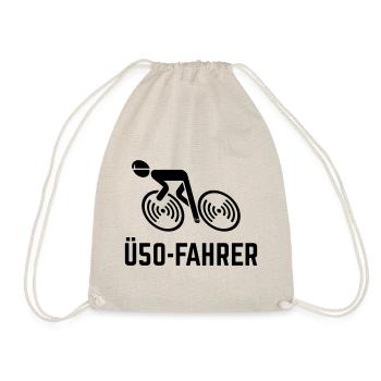 Ü50-Fahrer (Rennradfahrer / Rennrad / Fahrrad / B) - Turnbeutel - Natur - Vorne