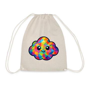 WPAP Polygon Kawaii Style Baby Cloud - Drawstring Bag - nature - Front