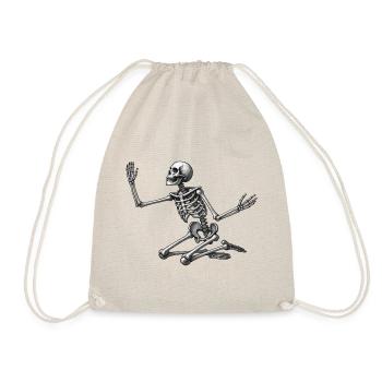 KNEELING SKELETON - black & white - Drawstring Bag - nature - Front