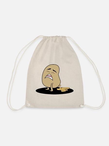 Kackende Kartoffel kackt Pommes Geschenk - Turnbeutel - Natur