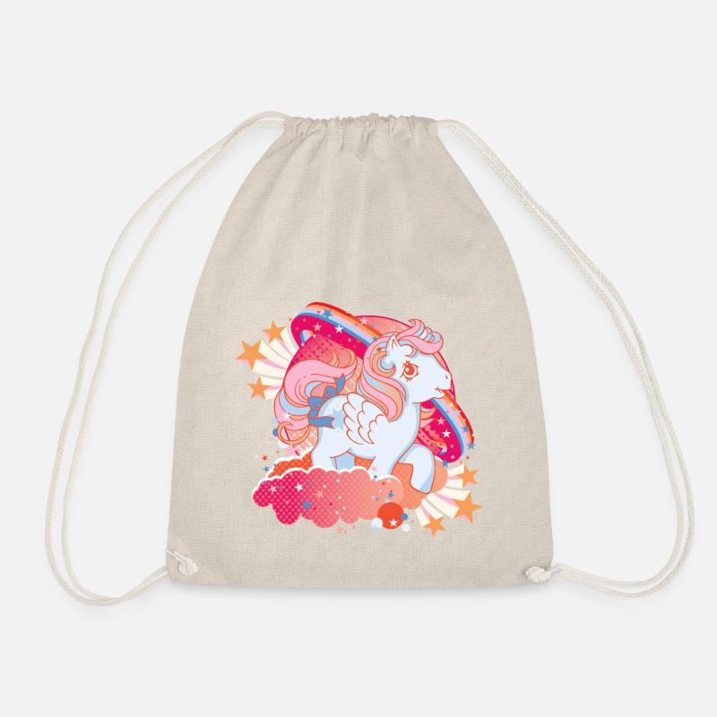 My Little Pony Retro Stars And Clouds White Pony - Drawstring Bag - nature