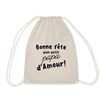 T shirt enfant body bébé fête des papas papa - Sac de sport léger - nature - Devant