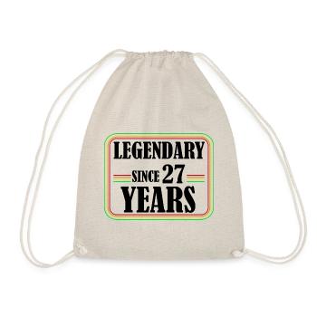 Legendary for 27 Years, 27th Birthday, Finally 27 - Drawstring Bag - nature - Front