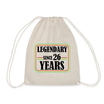 Legendary for 26 Years, 26th Birthday, Finally 26 - Drawstring Bag - nature - Front